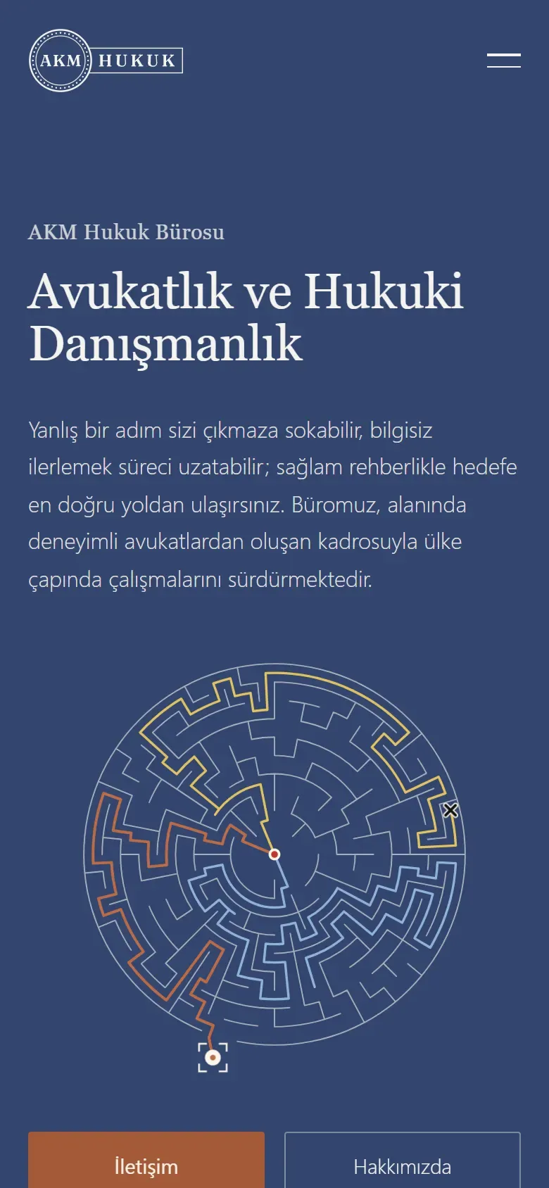 AKM Hukuk Bürosu sitesinin telefondaki görünümü