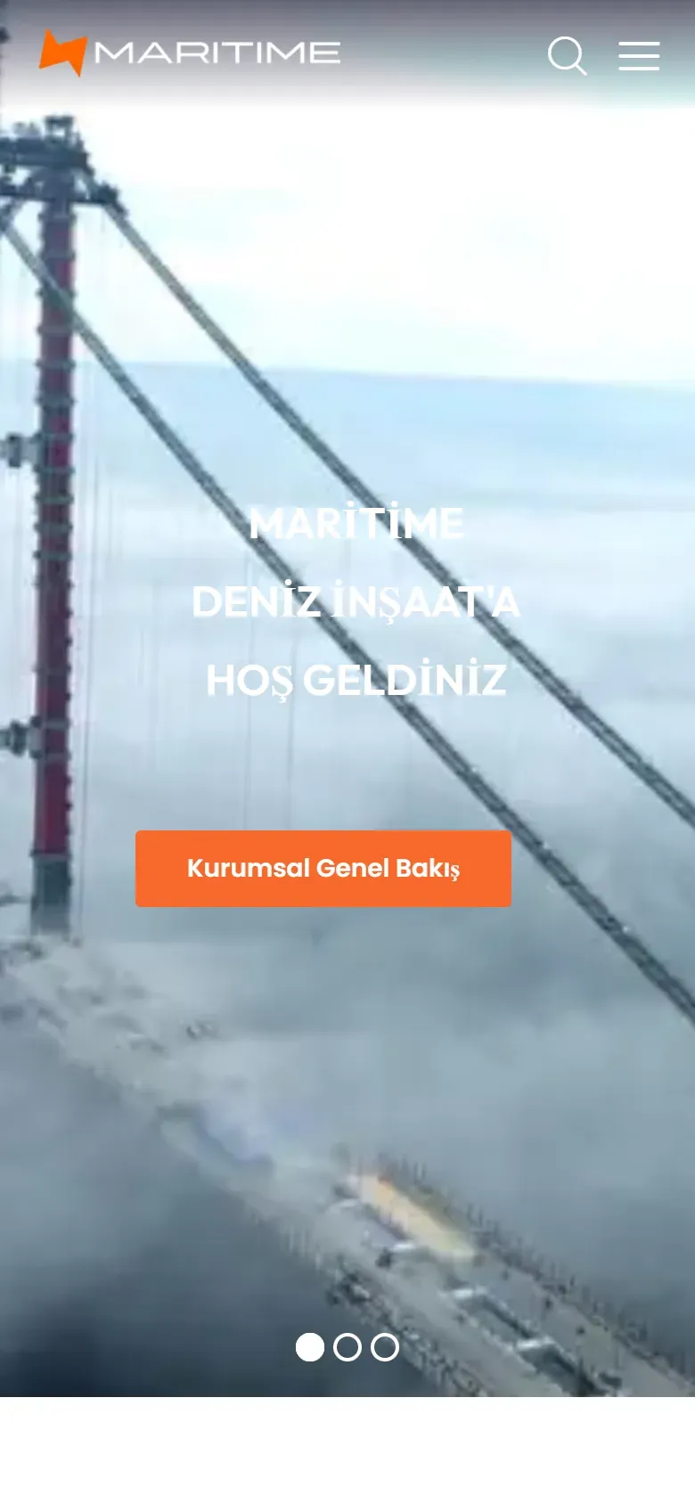Maritime sitesinin telefondaki görünümü